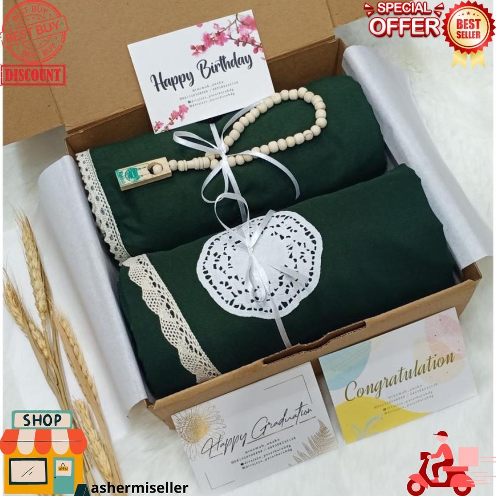 

Hampersmukenakatundewasamuslimahalatsholatperempuanwanitagiftboxhadiahkadoweddingpremium D Gratis Ongkir