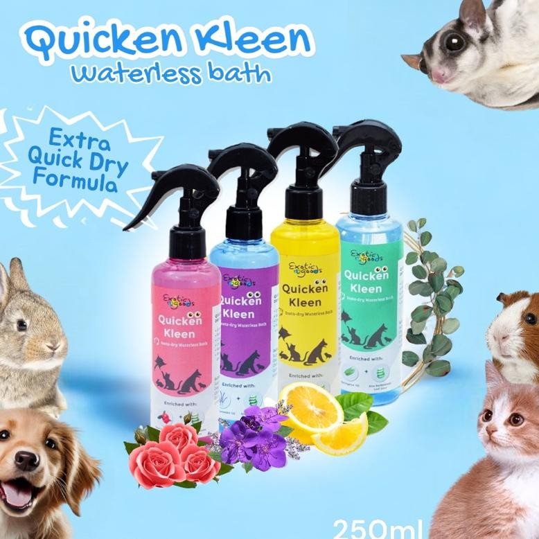 QUICKEN KLEEN 250ml DRY SHAMPOO ANJING DRY SHAMPOO KUCING SAMPO KERING HEWAN DRY SHAMPOO KELINCI