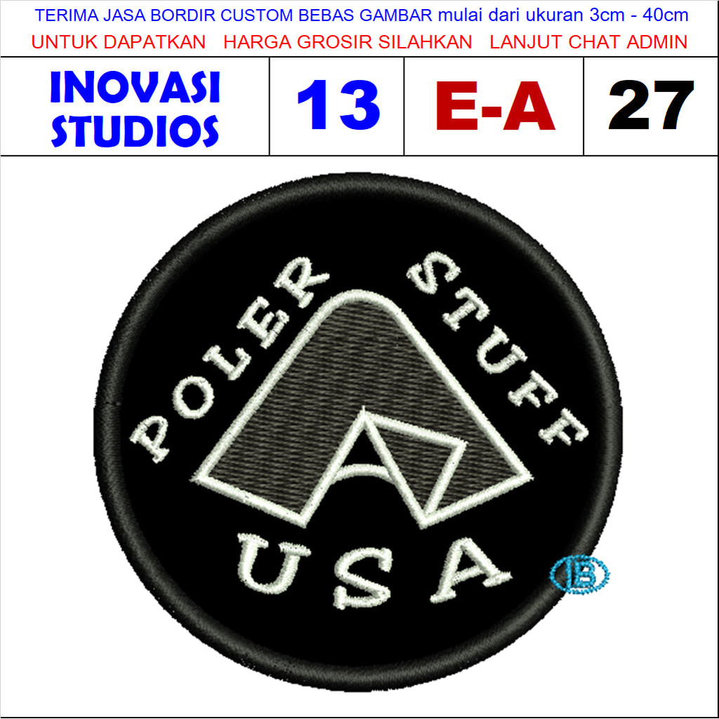 PATCH BORDIR LOGO E-A27 ADVENTURE HIKING CAMP POLER STUFF USA - IPATCH STUDIOS REVIEW/TESTIMONI