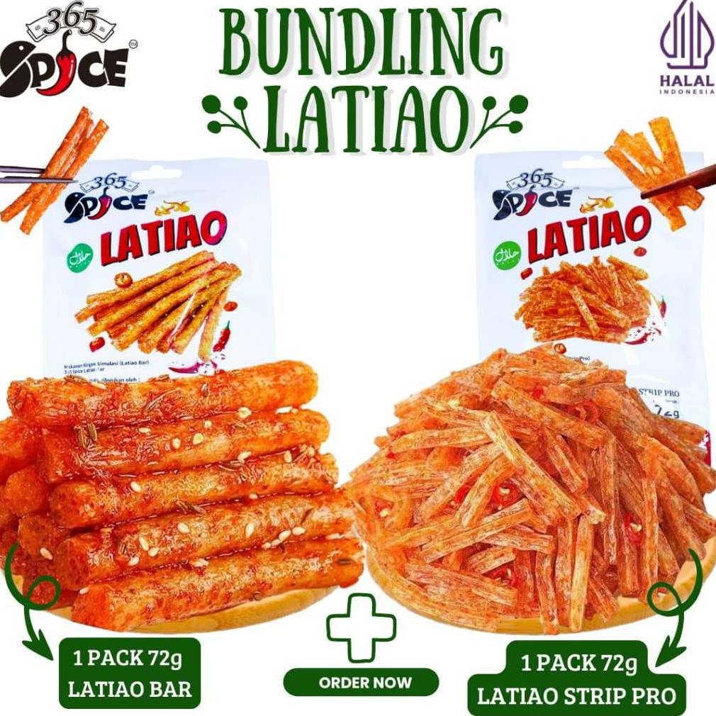 

[ BUNDLE ] Bar 1 Pack 72g + Strip Pro 1 Pack 72g | LATIO CEMILAN SNACK VEGETARIAN HALAL PEDAS