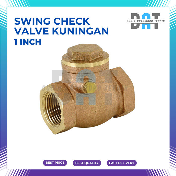 1" Swing Check Valve Kuningan Brass Klep Tabok One Way 1 Inch