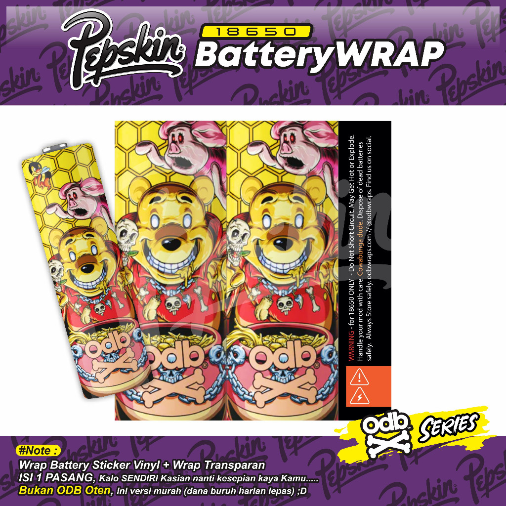 

*PromoTerjangkau* Stiker Wrap Batrei 18650 Odebe V10 Garskin Premium / X Casing Case COD