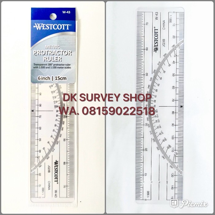 

TERLARIS! Penggaris Protactor W 43 Metric Ruler Westcott Metric Protractor W-43