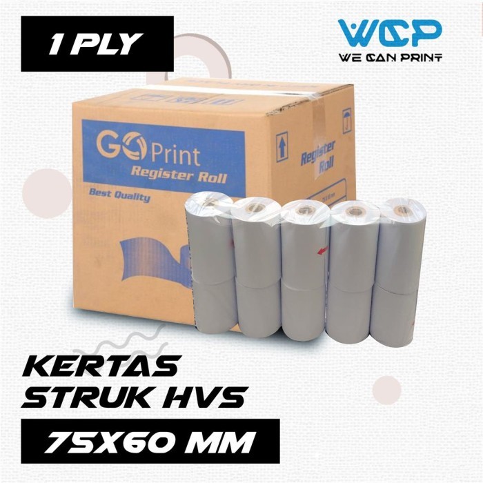 

TERBARU! KERTAS STRUK HVS 1 PLY 75X60 / 75 X 60 MM 1 DUS (100 ROLL)