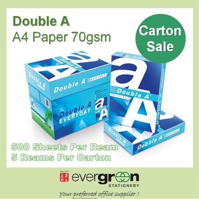 

Double A A4 70GSM Papers (5 Reams Per Carton)