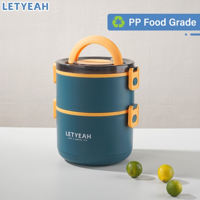 LetYeah 1600ml 2layers lunch box / Kotak makan 2 tingkatt portable