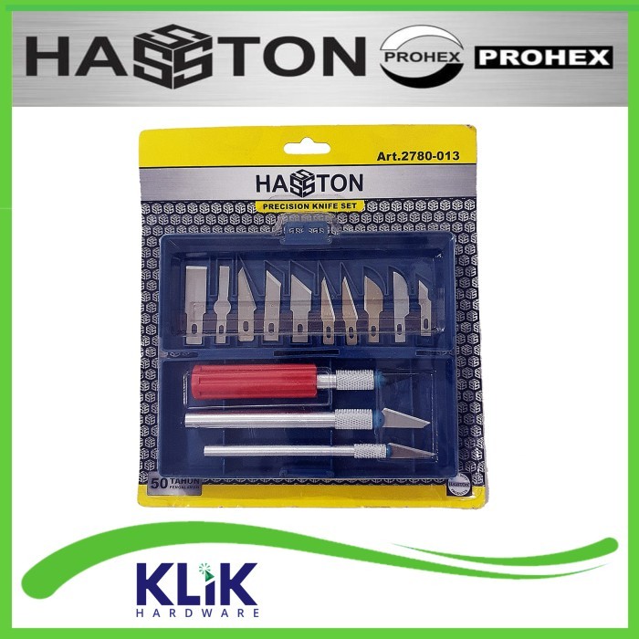 

Hasston Pisau Cutter Ukir Akrilik Set 16 Pcs Pahat Kayu Hobby Knife