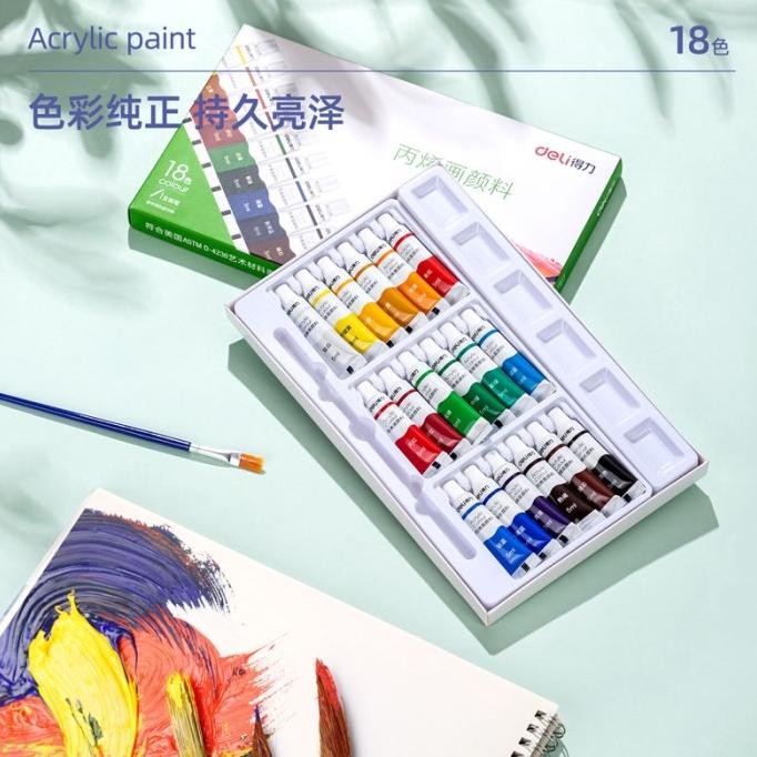 

Deli Acrylic Paint Cat Akrilik Anak 24 36 Warna Dapat Ditulis Di Kain HT