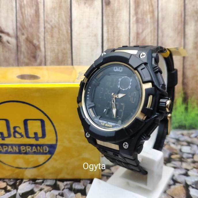 Q&Q QQ QnQ Analog Digital Jam Tangan Pria Karet GW80J001Y Original Terlaris