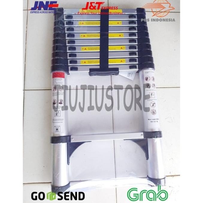 Tersedia Tangga Lipat Aluminium - Tangga Teleskopik Single Aluminium Camel 4,1M