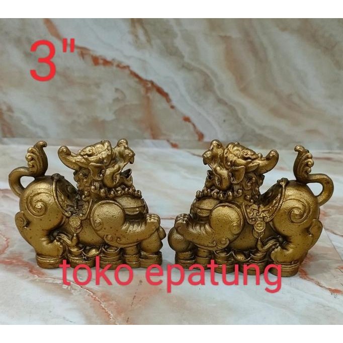 Hits Patung Pi Xiu / Pixiu Kuningan - 3 Inch -01