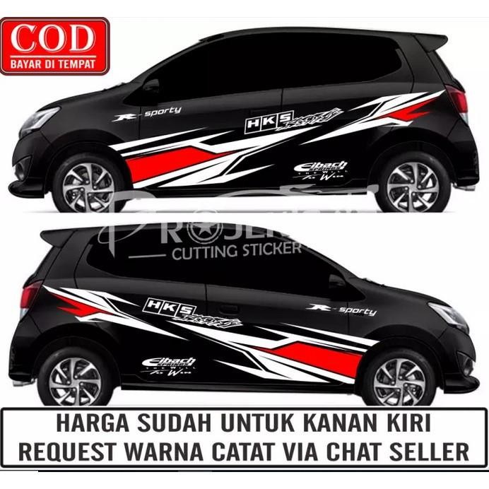 Stiker Striping Mobil R Sporty Stiker Cutting Body Samping Stiker Mobil Ayla Agya Avanza Xenia Sigra