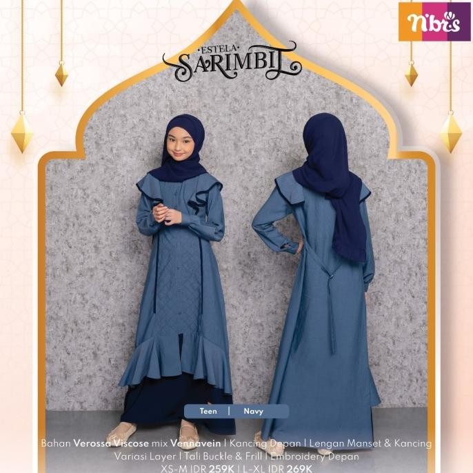 Baju Gamis Remaja Sarimbit Nibras Teen Estela