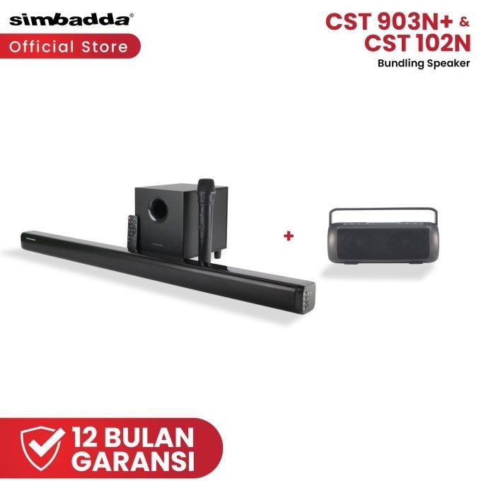 Promo Simbadda Soundbar Bass Cst 903N+ & Speaker Bluetooth Cst 102N Bundle