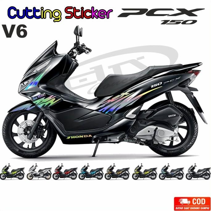 Cutting Sticker Stiker PCX 150 Variasi Motor hitam putih 6 NINO