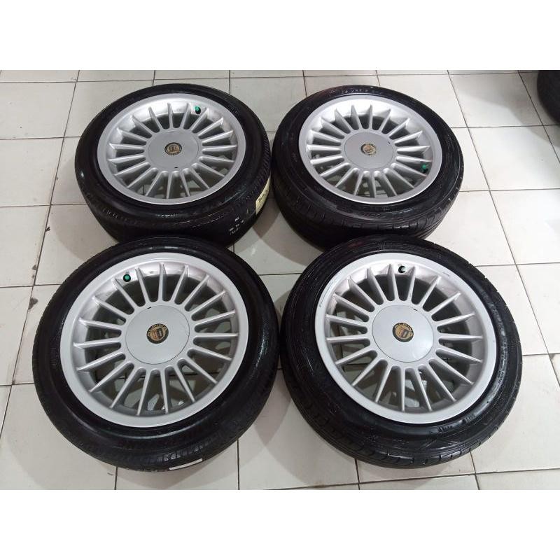 Velg Bekas Racing Alpina Ring 16 Pcd 4X100 4X114,3 Lebar 7 Et 35 Ban Dunlop Dan Bridgestone 185 55 R