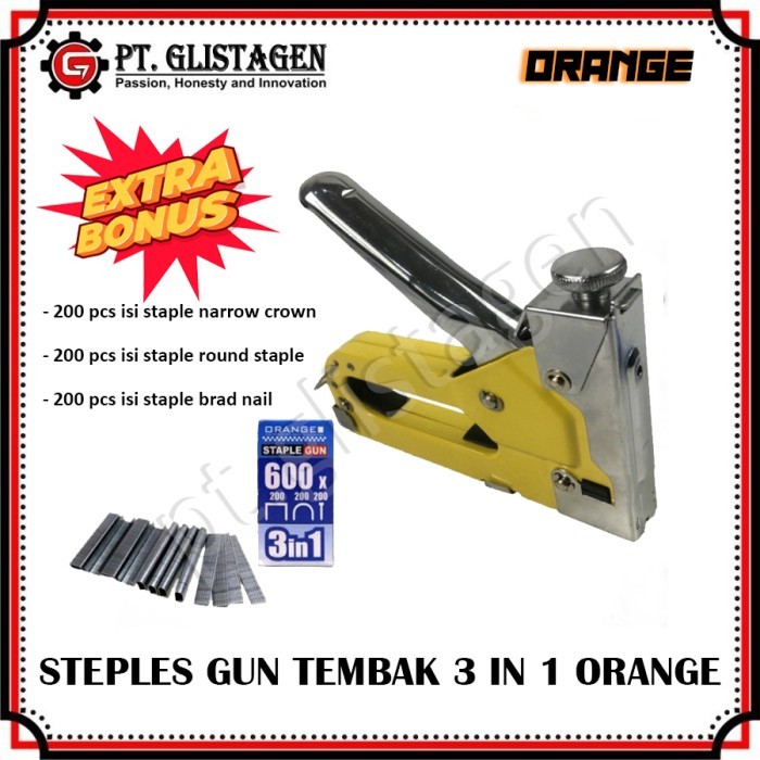 

Steples 3 In 1 Gun Tembak Jok Hekter Tacker Paku Orange 4 - 14 MM