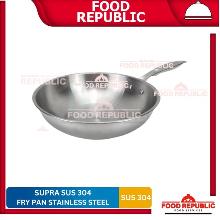 Supra Frypan Frywok Fry Pan Stainless Steel Sus 304 Wajan Gagang Masak