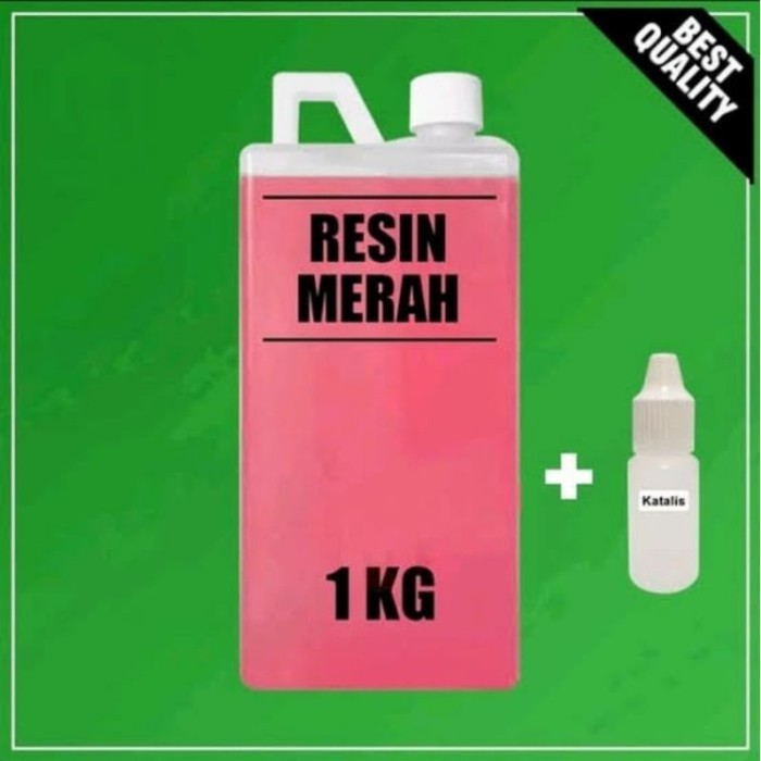 Resin Merah 1 Kg + Katalis // Bahan Fiber // Resin Free Katalis