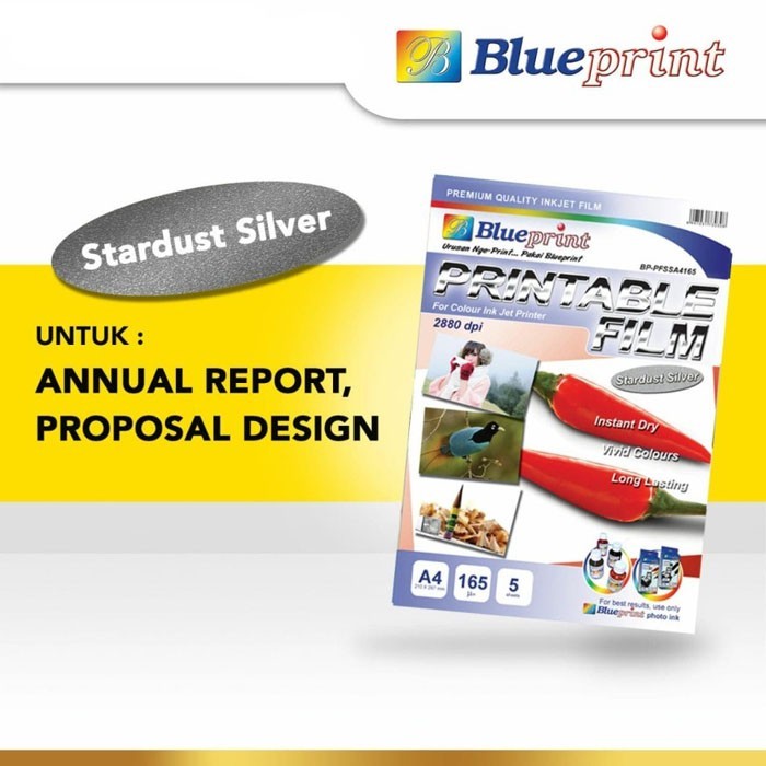 

Blueprint BPPF-A4SS170 Stardust Silver Printable Film A4 1Pack isi 5