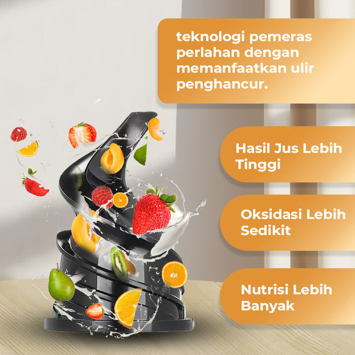 Slow Juicer Elektrik Alat Pemeras Jeruk Listrik Stainless Bergaransi