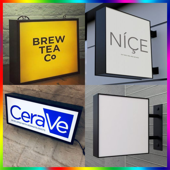 Neon Box Kotak 1 & 2 Sisi Acrylic PVC LED Free Design Murah Meriah