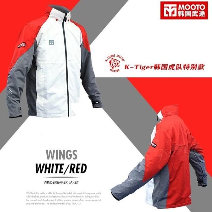 MOOTO Wing Jacket 3 Tone (White/Red/Grey) Terlaris