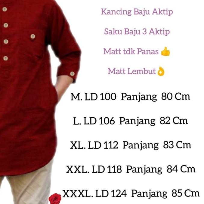 Baju Koko Qurta Pria Atasan Kemeja Koko Trikhan Muslim Terlaris