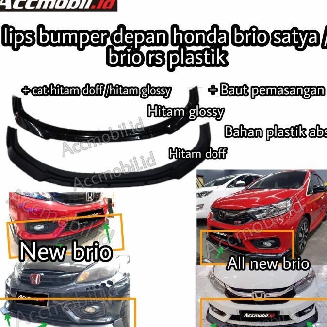 Lips Winglet Bumper Front Depan Honda Brio Satya Rs Plastic Plus Cat Termurah