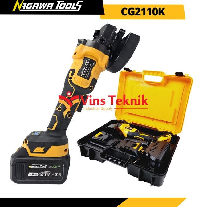 mesin gerinda baterai cordless angle grinder CG 2110 K NAGAWA CG2110K