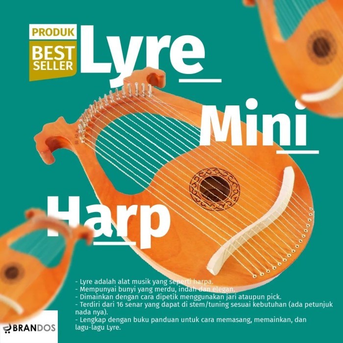 Lyre Mini Harp 16 Strings Harpa Kecil LY16