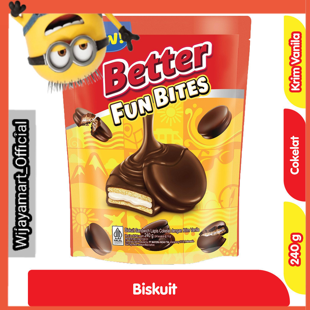 

Better Sandwich Biskuit Cokelat isi Krim Vanila 24 x 10 g