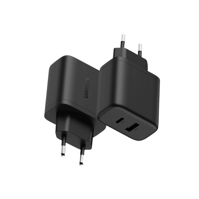 

SALE TERLARIS UGREEN ADAPTOR CHARGER DUAL PORT USB TYPE C FAST CHARGING 20W READYY