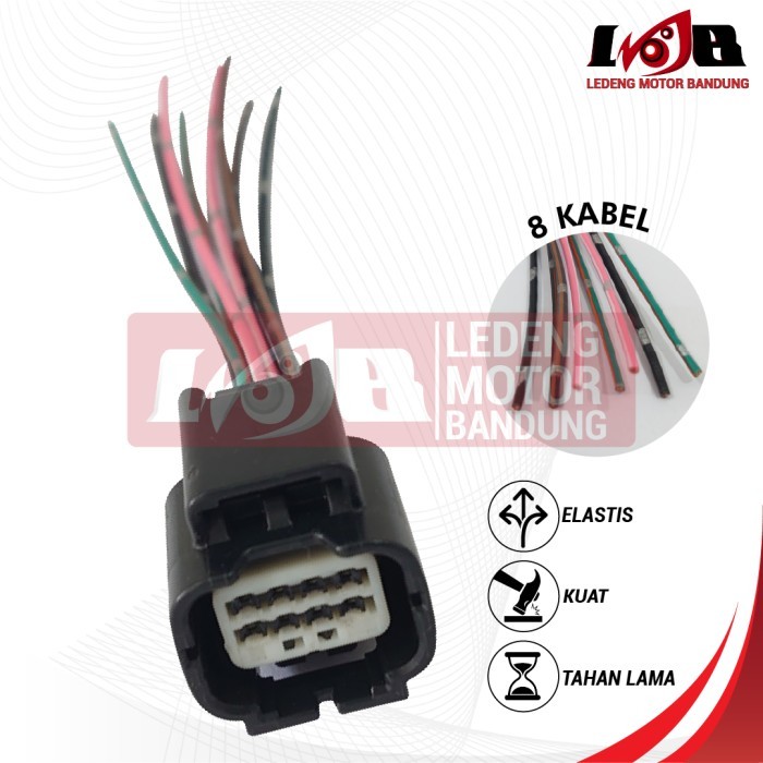 SOKET LAMPU LED VARIO125 150 PCX150 SOCKET DEPAN MOTOR KABEL 8 PIN