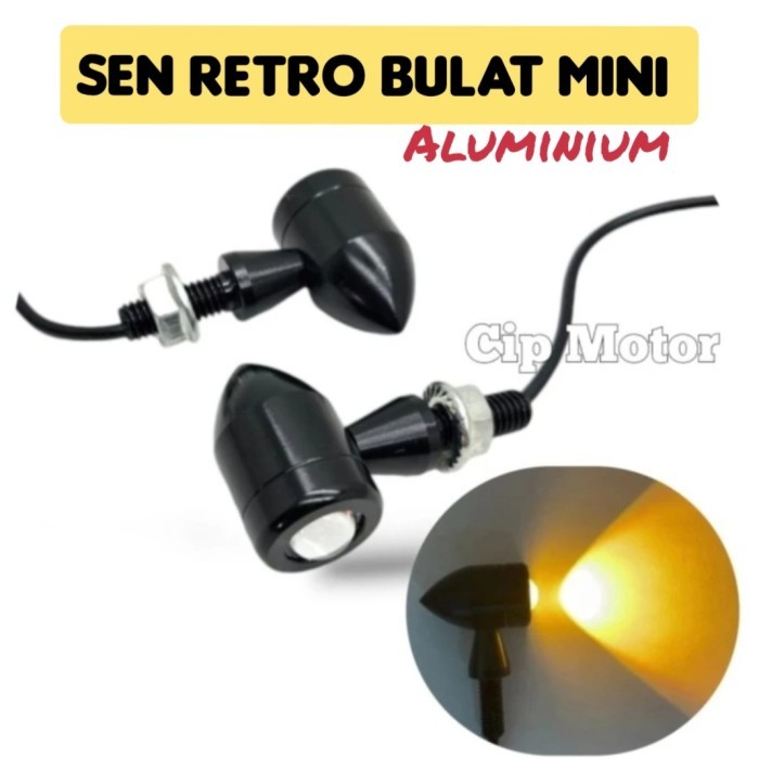 LAMPU SEN RETRO LED BULAT MINI KLASIK ALUMINIUM