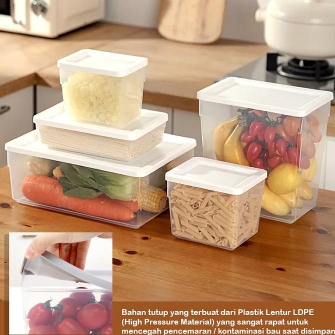 Oxihom Toples Plastik Bening Food Container Kulkas Peralatan Dapur