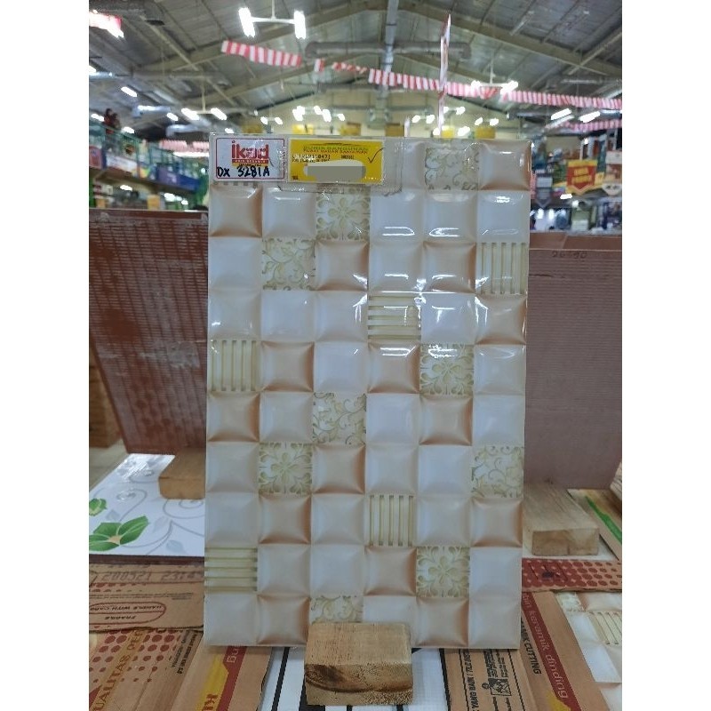 Keramik 25x40 IKAD KW1 DX 3281A Keramik Glossy / Keramik Dinding Kamar Mandi / Keramik Dinding Dapur