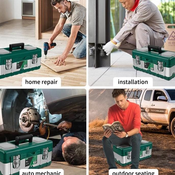 ISKU Tool box Besar 20 Inch Box Tahan lama Toolbox Kotak Peralatan Perkakas/kotak perkakas 17inch/ko