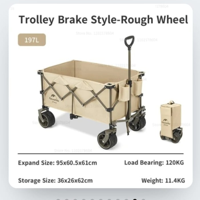 Troli Lipat Naturehike Nh20Pj005 Tc02 Gerobak Lipat Camping