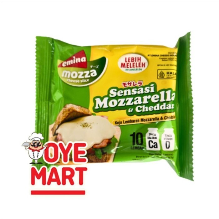 

EMINA MOZZARELLA & CHEDDAR SLICE ISI 10 150GR/KEJU MOZZARELLA&CHEDDAR