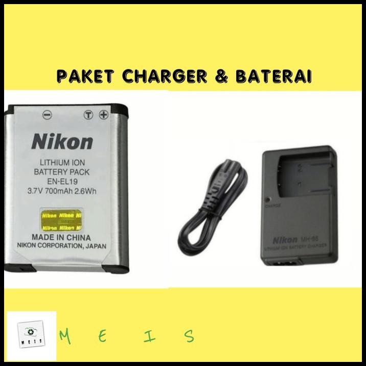 Paket Charger & Baterai Nikon Coolpix S5200 S6400 S6500 Batre Casan