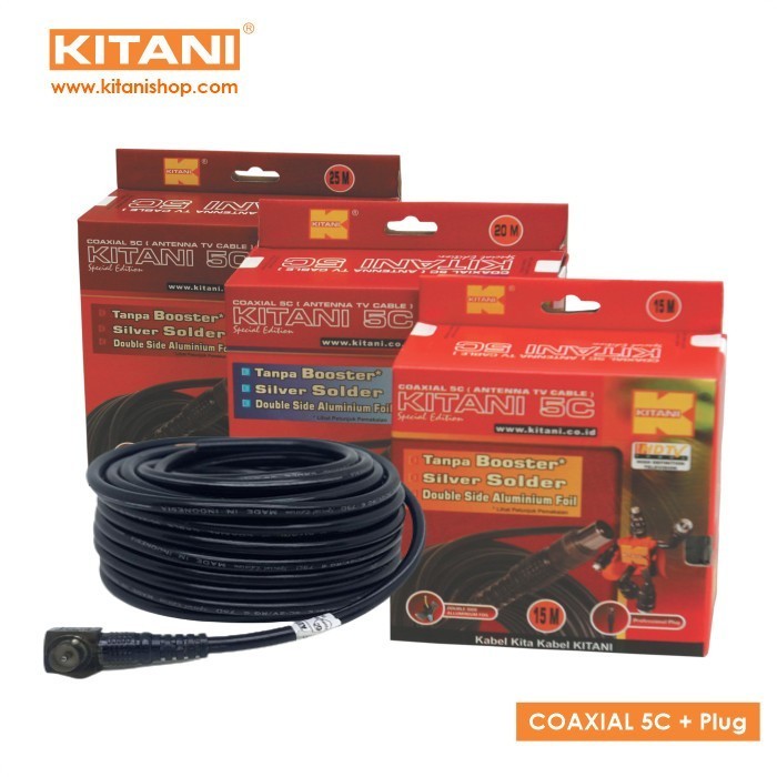 PROMO Kabel Antena TV 5C Kitani 20 Meter / Kabel TV Kitani Coaxial 20 M