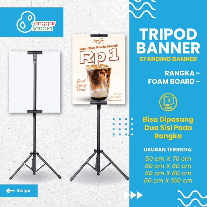HOT SALE CETAK TRIPOD BANNER STAND BANNER DISPLAY BANNER FOAM BOARD IMPRABOARD