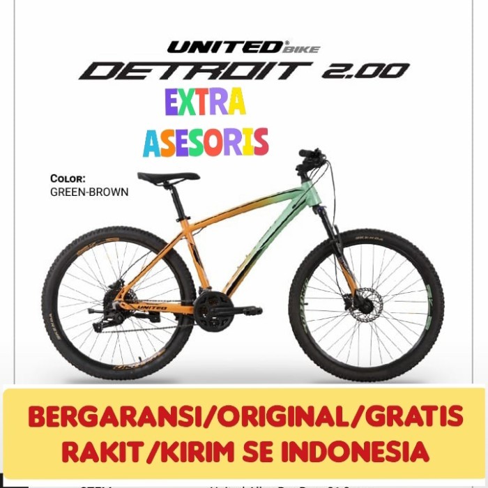 BARU sepeda gunung 27,5 UNITED DETROID 2.0 HYDROLIC 3X9 speed