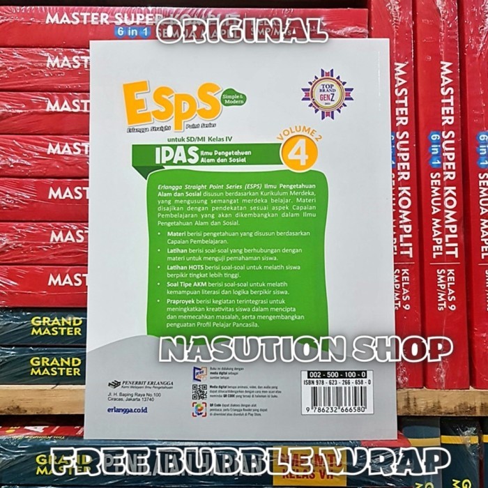 

READY STOK Buku Esps IPAS Kelas 4 SD/MI Volume 2 Erlangga Kurikulum Merdeka ORI