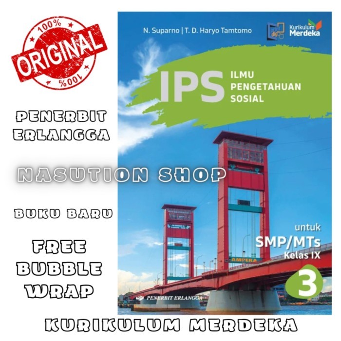 

BERKUALITAS Buku IPS Kelas 3 / 9 IX SMP/MTs Erlangga Kurikulum Merdeka