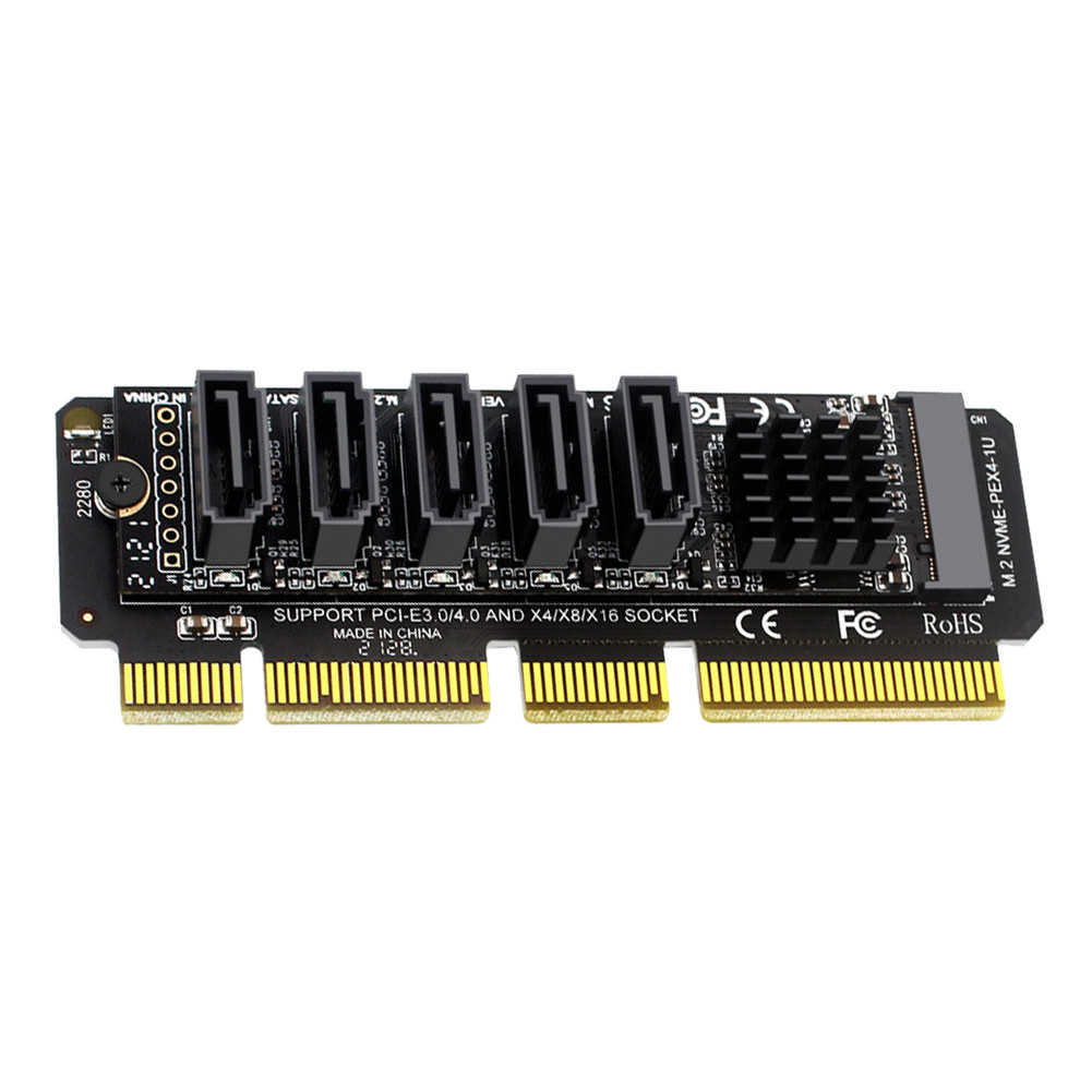 M.2 NVME To 5 Ports SATA3.0 Adapter M2 NVME SSD To SATA3.0