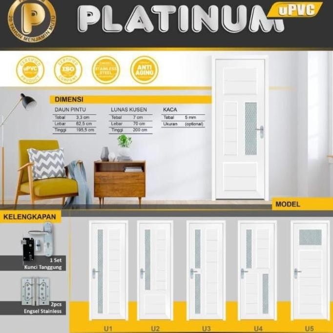 pintu kamar mandi WC uPVC PLATINUM