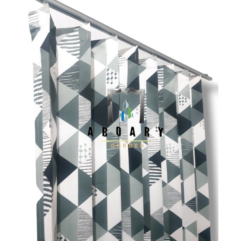 Dapatkan Gorden Jendela Model Plisket Motif Piramid Satin Bridal Gorden Pintu Minimalis Free Pengait