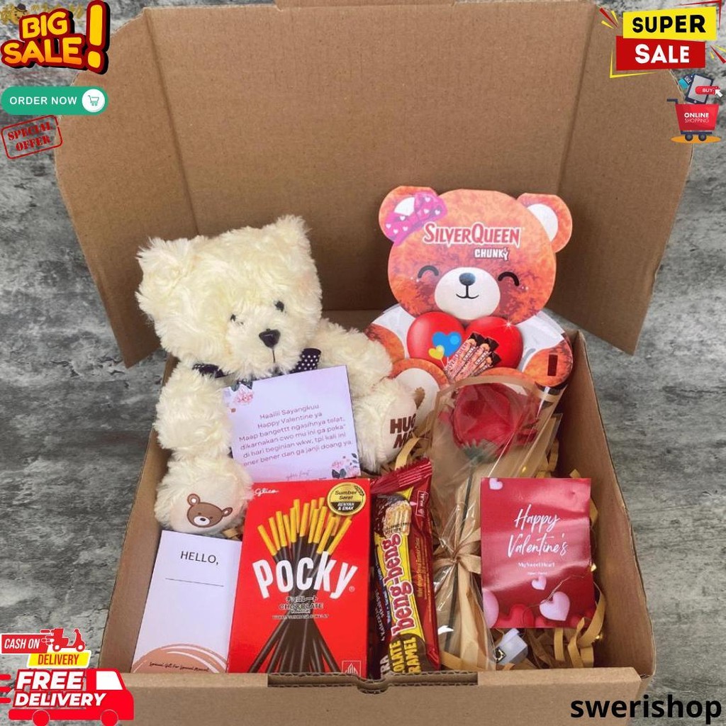 

Hampers Gift Coklat Silverqueen Beruang Spesial Valentine Size Medium Hadiah Unik Cokelat Snack Box Kado Ulang Tahun Kejutan Viral Anniversay Terbaru Bisa Request Isi Boneka Bunga D Promo 2.2
